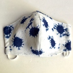 【藍染マスク】リネン絞り染めマスク　立体型　大人用　