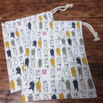 洗濯ねこ柄の巾着２枚セット