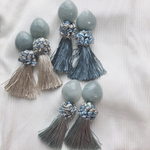 blue tassel    pierce / earring   おおぶりピアス