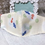 マスク かわいい金魚模様　マスク用ゴム付（大人女性用　中）（夏場でも涼しさを感じさせるマスクです）