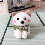 ちびころ柴犬🐕白柴　羊毛フェルト