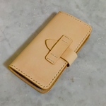 【再販】名入れ無料♪総手縫い　栃木レザー  シンプル 手帳型 iPhoneXケース