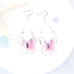 涼しげ蝶々のフックピアス《桃》