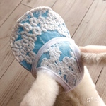 犬の帽子　サンバイザー　チュールレース　小型犬用　ハンドメイド