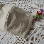大人の立体マスク(刺繍リネン ワンポイント入り)夏仕様