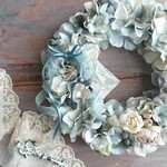 atelier lulu*様専用ページ(20cm)＊あじさいブルーのrainy days＊サマーリース・紫陽花リース・ブルーリース・アンティークリース