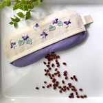 【在庫限り】じんわり疲れがとれる小豆のアイピロー/すみれの刺繍