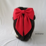 はいからリボン　髪飾り　縮緬リボン　大はいからさん<フェルト調芯入り>(赤)袴・着物・成人式・卒業式・七五三・和装小物