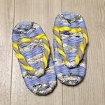 *送料無料*23cm*布ぞうり*イエロー×ブルー系*F*