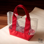 【特集掲載】ビニール生地で作ったプールバッグ♪（糸入り透明／赤）