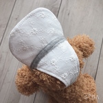 犬の帽子　サンバイザー　キャップ　コットンレース　超小型犬用　ハンドメイド