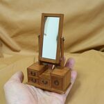 ミニチュア家具(1/12) 鏡台(チーク)