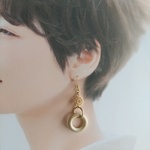 【ホワイト】大人カジュアル☆ウッドサークルピアス/イヤリング