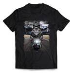 半袖Tシャツ 【グレー 猫 ねこ バイク ヘルメット】 by FOX REPUBLIC