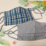 👨旦那様や彼にオシャレチェック&ストライプのプリーツマスク