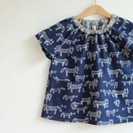 size 110　きつねさん　半袖スモック