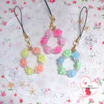 3色セット＊ローズストラップ＊(キッズアクセサリー・子供・チャーム)