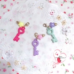 3色セット＊ファスナーチャーム＊鍵チャーム  キッズアクセサリー♡ジッパーチャーム♡キーホルダー