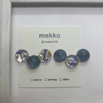 バブルフラワー《blue》ピアス/イヤリング
