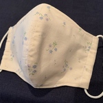 【即日発送】夏用洗える大きめマスク/小花チェックラベンダー/立体ノーズワイヤー入り