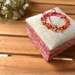 手刺繍付き　リングピロー(ピンク)