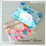 <再販49>2in1*お上品な水彩タッチ花柄ティッシュポーチ