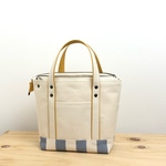 TOTE miniファスナー付き / キナリ×マスタード×アッシュグレーストライプ