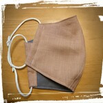 【マスク】春夏⭐大人用⭐リネン⭐くすみピンク⭐手作り立体マスク⭐3層構造⭐シミ予防に✨   