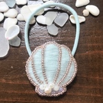 sale★貝の刺繍ヘアゴム