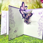 バースデーカード　バタフライブルー　誕生日