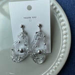 シルバーラメ入りイヤリング(ピアス)