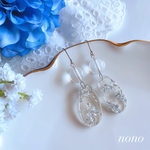 【再販】クリア銀箔ピアス(イヤリング)/サージカルステンレス nonoacs