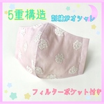 高機能＊フィルターポケット付き♡洗って繰り返し使える 刺繍がおしゃれな 立体 インナーマスク＊大人用＊