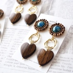 𖧷再販3𖧷 ビーズ刺繍のピアス〜earth×woody〜