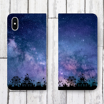 星空の遊園地 ブラックver 帯なし手帳型スマホケース iPhone12 も対応！