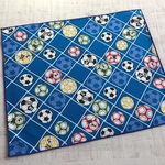 サッカーボール柄 ブルー系 ランチョンマット　ランチマット園児用25×30 ☆入園入学☆