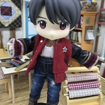 赤・☆スタッズのスタジャン　オビツ１１