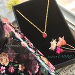 可愛い天然石 一粒 ネックレス✧宝石質 ルビー サージカルステンレス /誕生石 ステンレスネックレス 金属アレルギー対応 /サージカルステンレス
