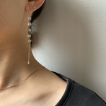 sale 20%off スクエアクリスタル　ロングピアス