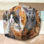 現品限り　1点もの　立体マスク　リアル　猫柄　ハンドメイド　大人用　インナーマスク　布マスク　手作り