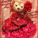 ayA様専用♡ステラルーSサイズ用ハンドメイドコスチューム★カーネーションと薔薇の真っ赤なフリルスカーレットドレス★母の日や結婚式に★