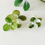 紫陽花のピアス【グリーングラデーション】
