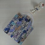 使いかけマスクケース(群集ネコ柄パープル) 