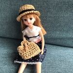 リカちゃんの帽子とバッグセット　Black