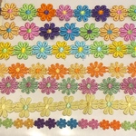 【7本セット-01】50cm 幅2.6cm マーガレット 花 ケミカルレース