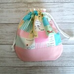 巾着袋・給食袋★犬柄★ピンク