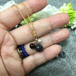 【再販1】【お仕事女子のお守り】天眼石とレッドタイガーアイ、淡水パールのネックレストップ