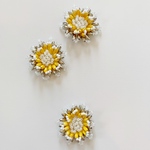 new!【2pcs yellow】フラワービーズカボション
