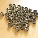 40個 6mm プラスチック ビーズ シルバー
