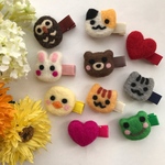 送料込み2つセット♡ほのぼの羊毛フェルトの動物のベビーヘアクリップ